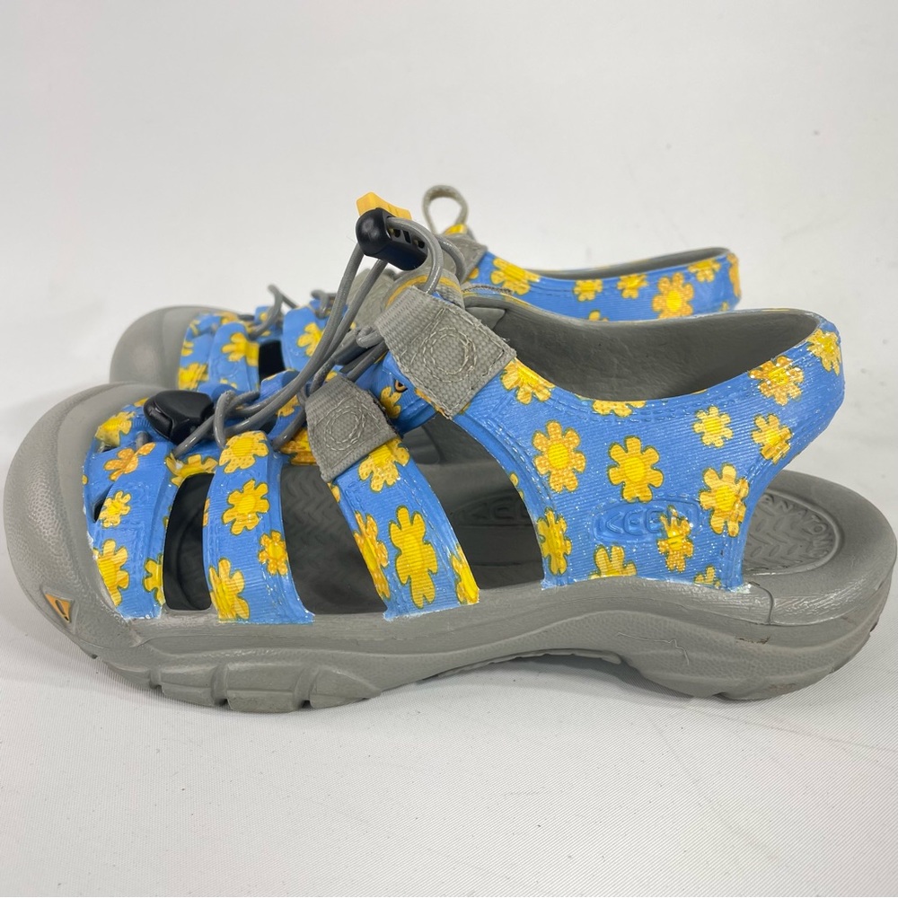 Keen Kids Blue Sandals with Yellow Daisy Print